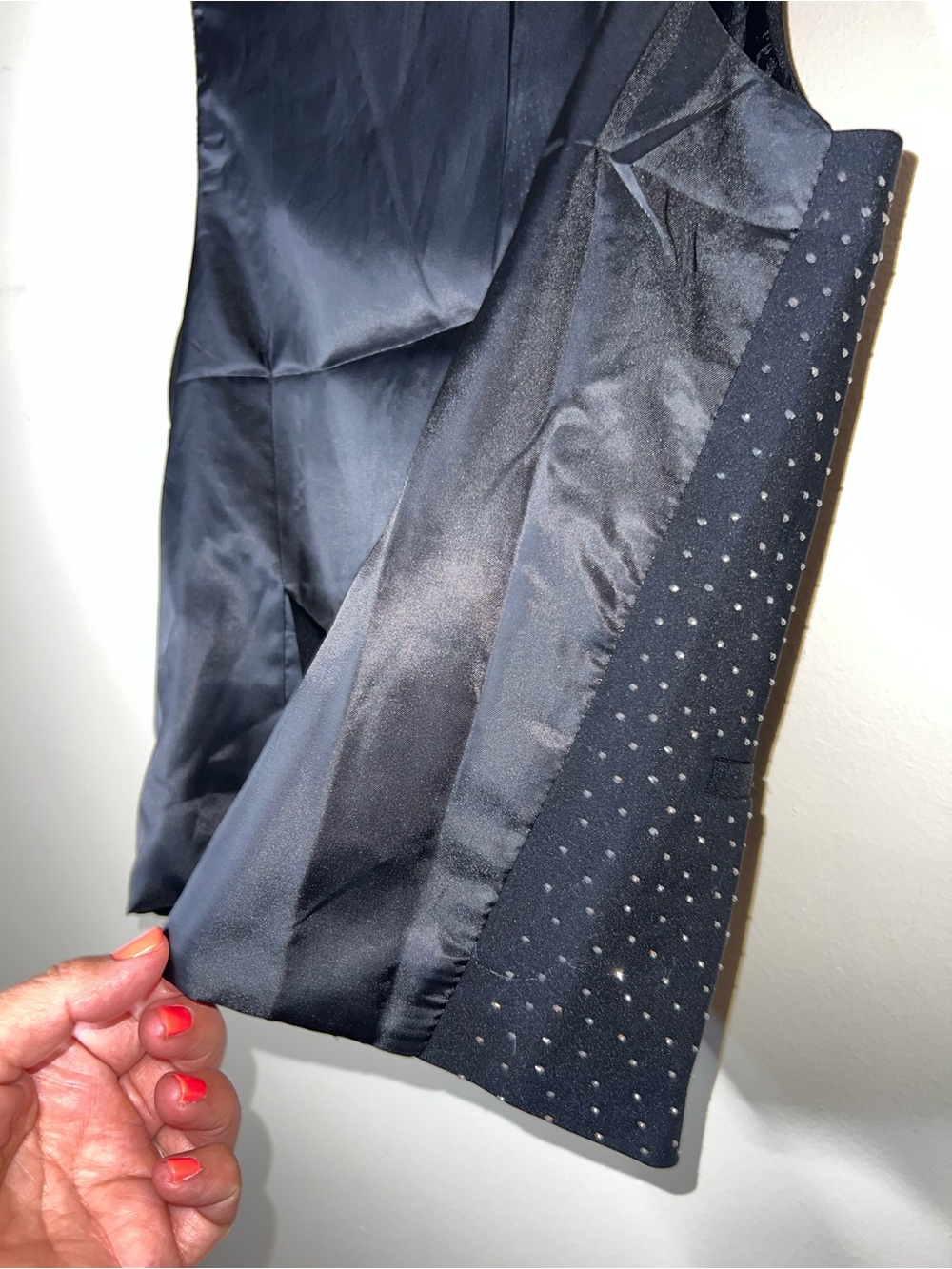 Barocco Luxe Luster Black/Silver Rhinestone Patterned Vest Size Small - Picture 2 of 10